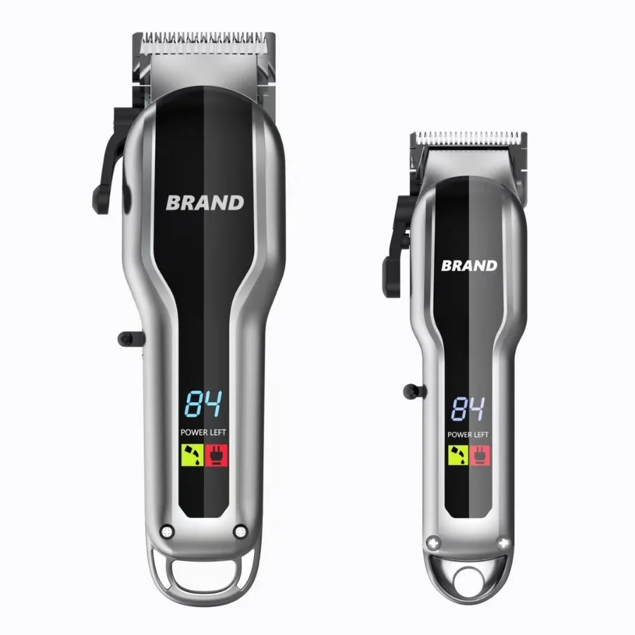 Professional cordless Rechargeable hair clipper split ends electric man hair trimmer clippers set Digital Display Barber Machine