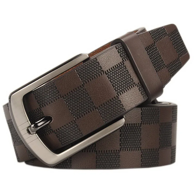 Fashion Drop shipping men classic vintage pin buckle luxury strap cow genuine leather belt