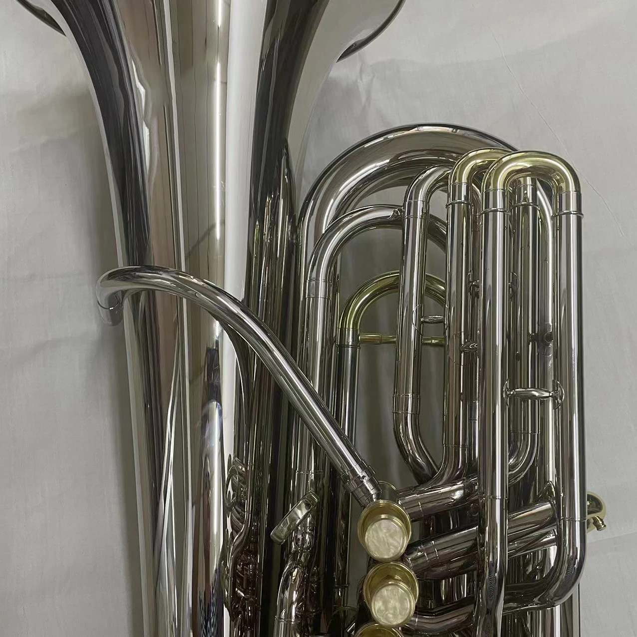 Manufacture production  Bb tuning nickel plated body 105 4 piston key model student tuba