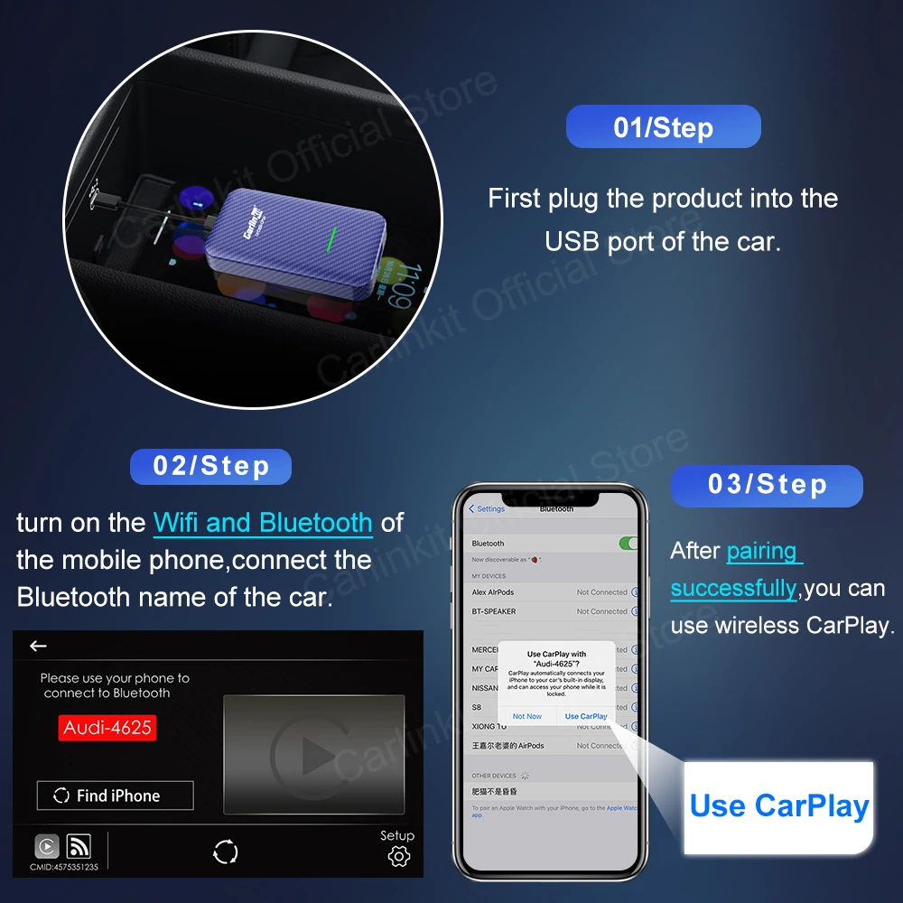Carlinkit 4 0 Лидер продаж lc300 Беспроводная мультимедийная коробка Carplay с поддержкой большинства моделей автомобилей CP2A android Автомобильная умная ai Box