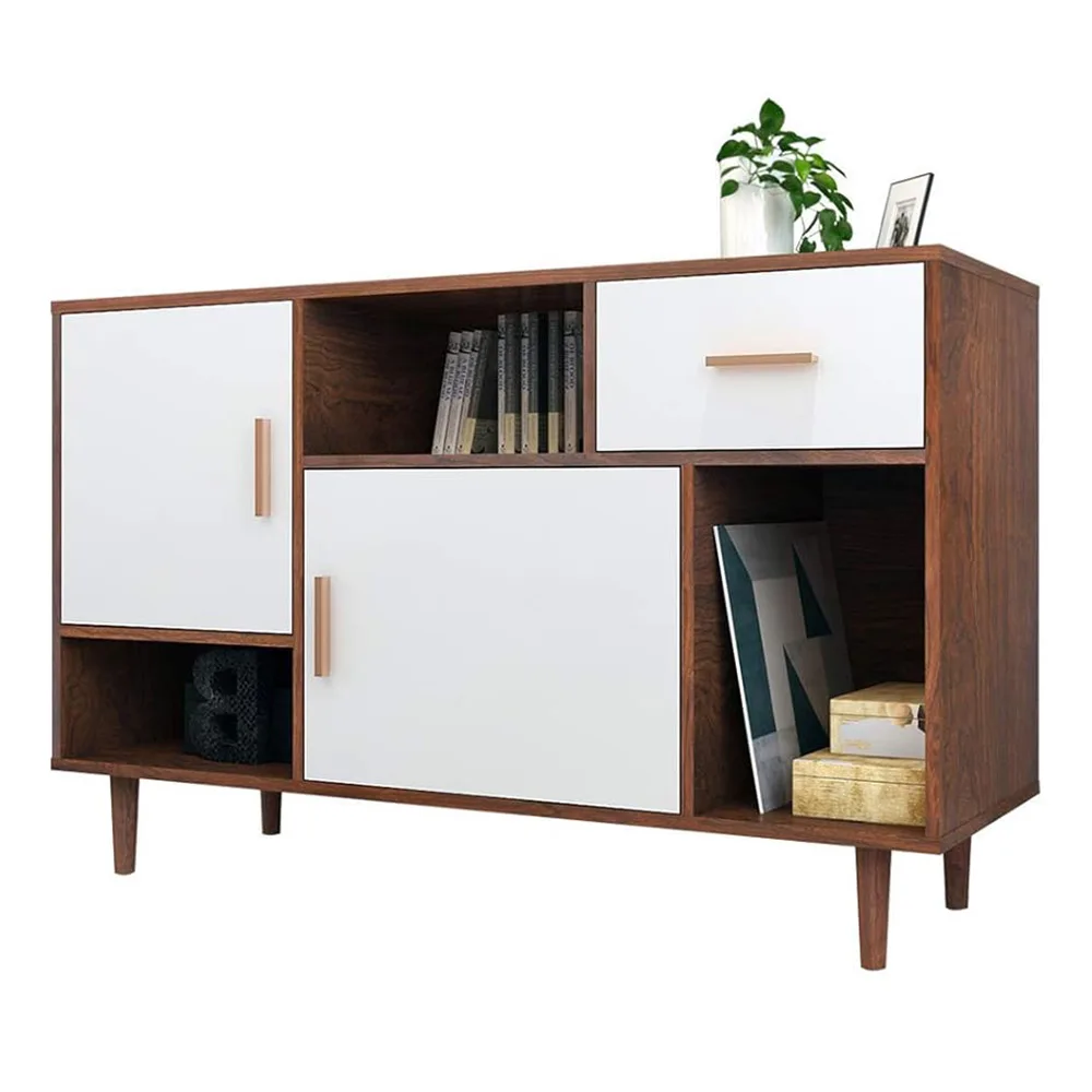 NBHY Modern Media Console TV Cabinet Living Room Wooden TV Stand Cabinet with Storage Shelf and Drawer