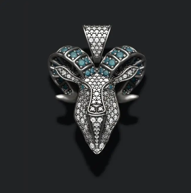 The Goat Pendant Iced Out Gold Plated Jewelry Acceptable Custom Logo