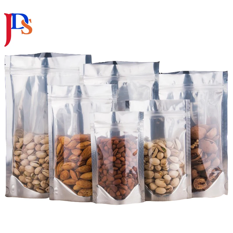 Transparent  Aluminum Foil Stand Up Pouch Doypack Packaging Zipper Bag With Resealable Ziplock