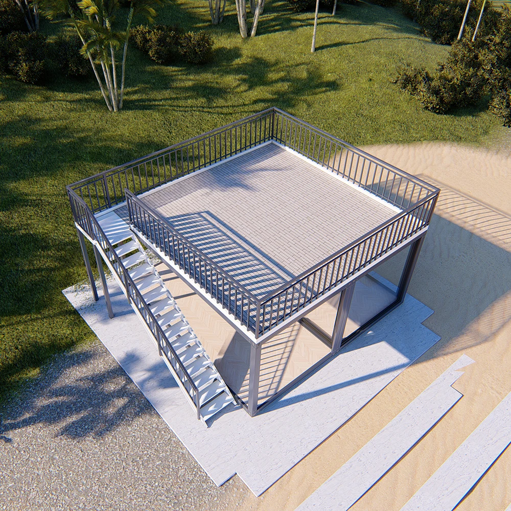 Современный роскошный легко собрать 2 пол морской сборный дом-контейнер для пляжного