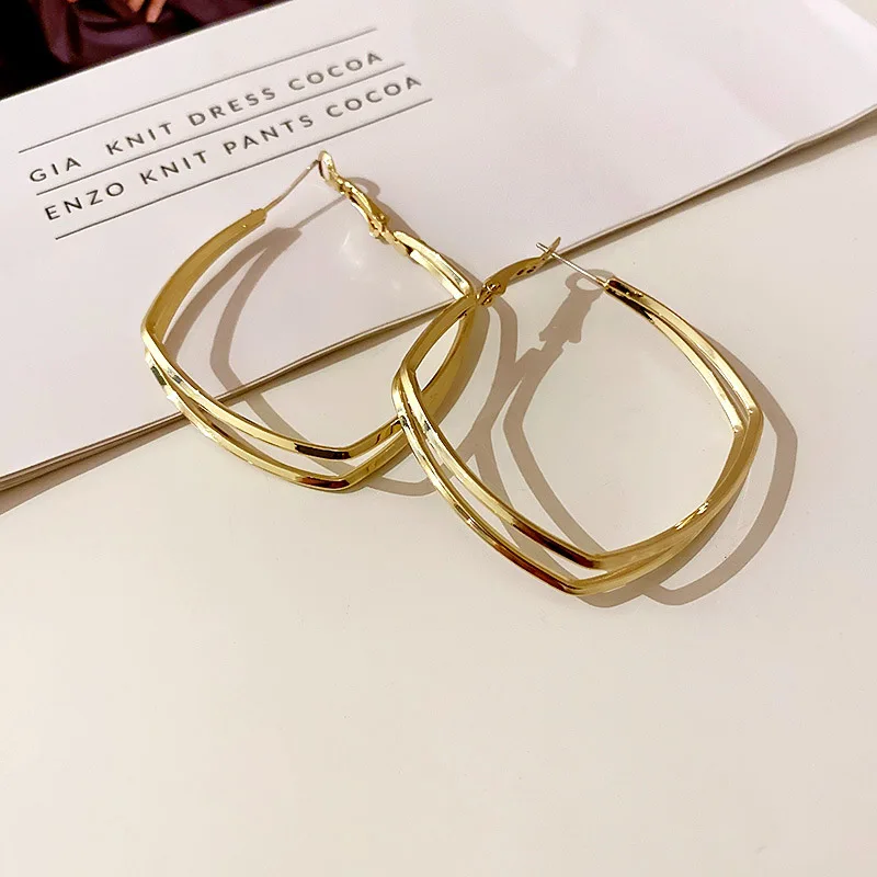 New fashion round high quality trendy jewelry  big circle earing for women luxury