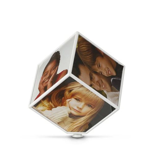 
Hot Sells Magic Cube AA Battery Rotating Frame Plastic Photo Frame 