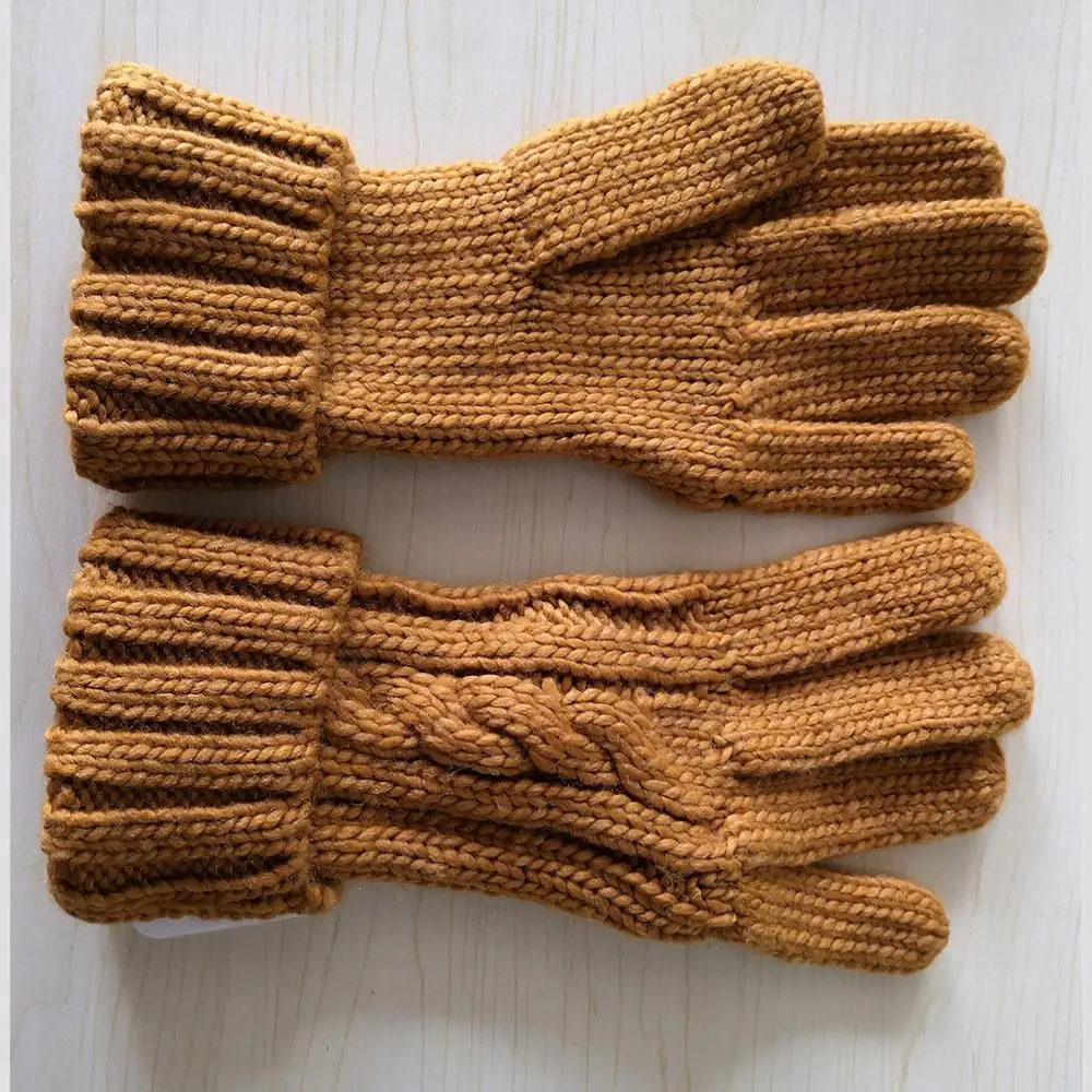 Ladies Knitting Cable Pattern Plain Set of Hat ,Mittens, Scarf with polar fleece inner linning for Winter
