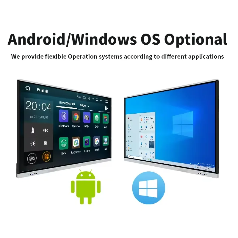 ODM 55 65 75 86 100 Inch Multi Touch All In One Portable Interactive Board Smart Whiteboard Interactive Flat Panel For Education
