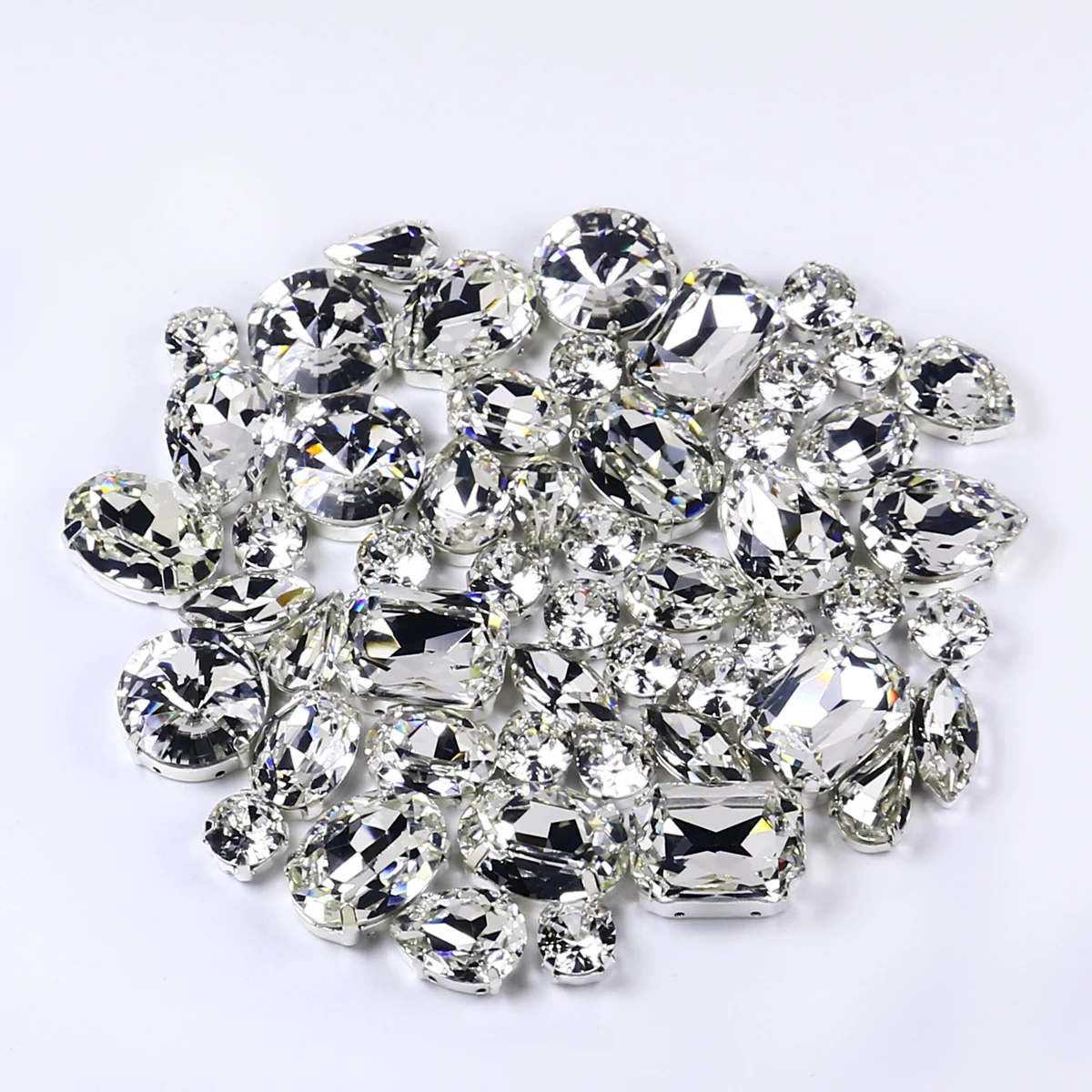 Dongzhou Mix size Fancy Stone clear With Claw Crystals Sew On Rhinestones Sew On Rhinestones