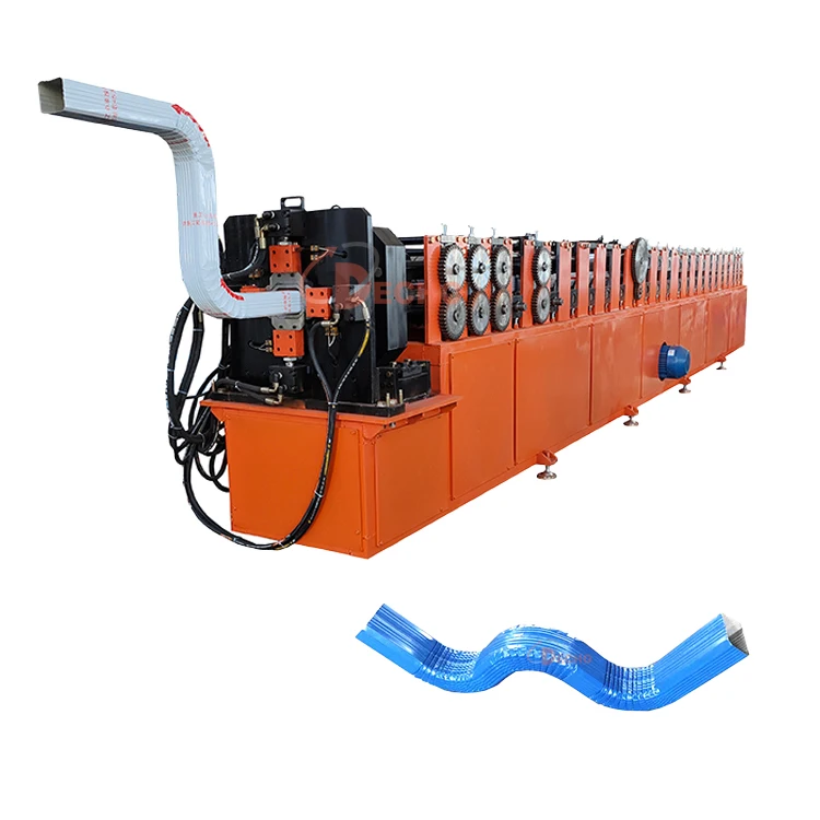 Metal Gutter Roll Forming Machine Aluminium Roofing Waster Gutter Collect Rainwater Downspout Forming Machine