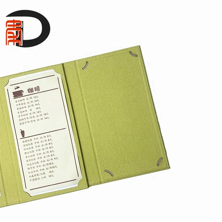 Texture and fashion restaurant menu book clip can be removed and replaced at any time