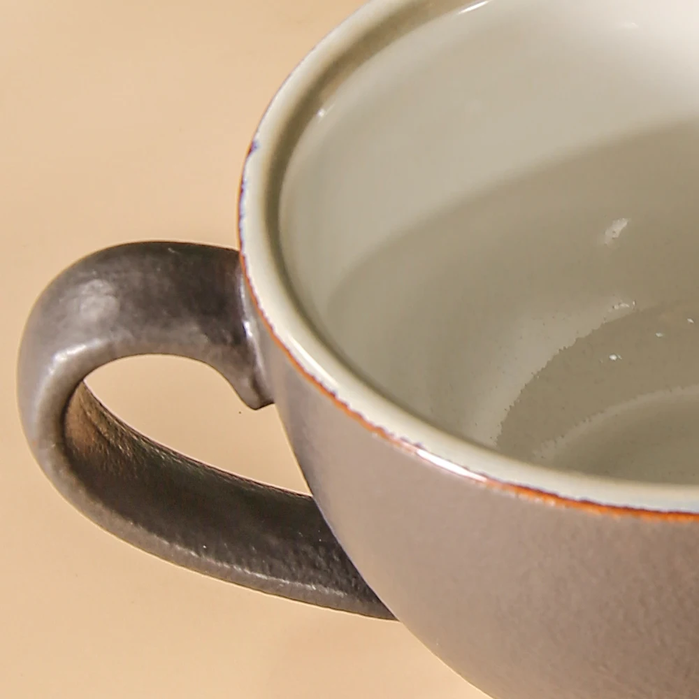 WEIYE винтажная цветная глазурная рукоятка на заказ Керамическая капучино кофейные чайные чашки и блюдца набор