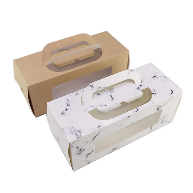 Kraft paper box bakery packaging  box with tray