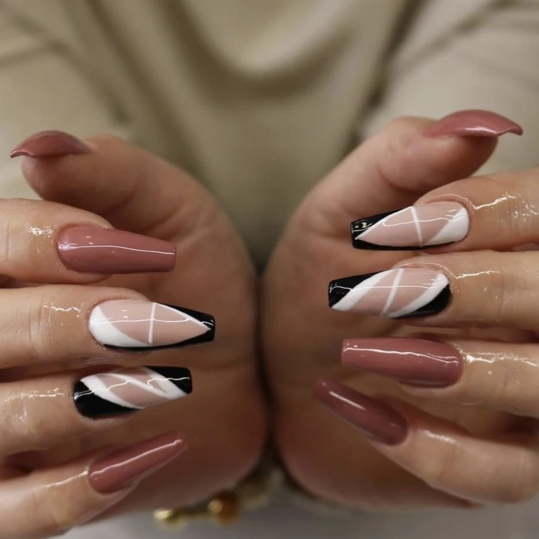 
New Arrival Extra Long Coffin False Nails Customize Logo Press On Nail Tips 