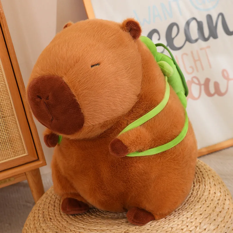 Capibara with Backpack Plush Toy King Hamster Guinea Pig Doll Girl Funny Birthday Stuffed Animals Gift Doll