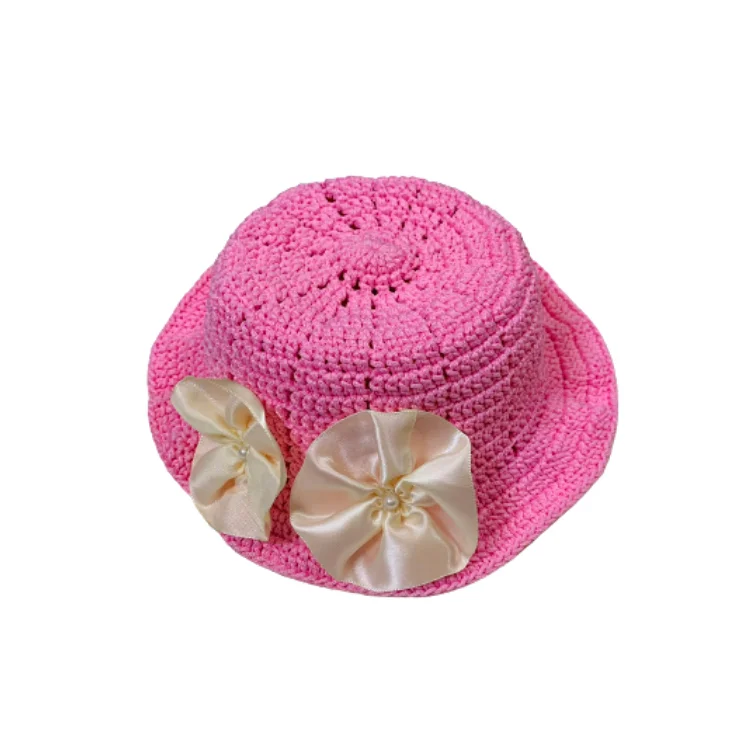 Cotton Bucket Hat Crochet Hat For Baby Girls Fast Delivery Top Favorite Product Soft Yarn Pretty Pattern Packing In Polybag
