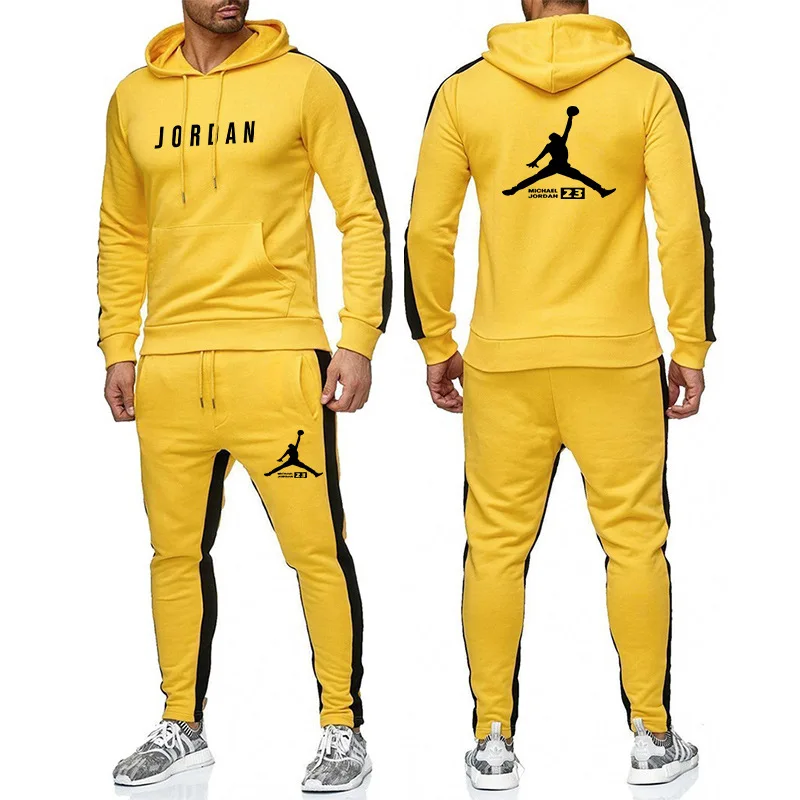 Same Color Custom Name Brand LOGO Men  Hoodies sets Track suits men Two Piece  Sports wear Brand Tracksuits Men