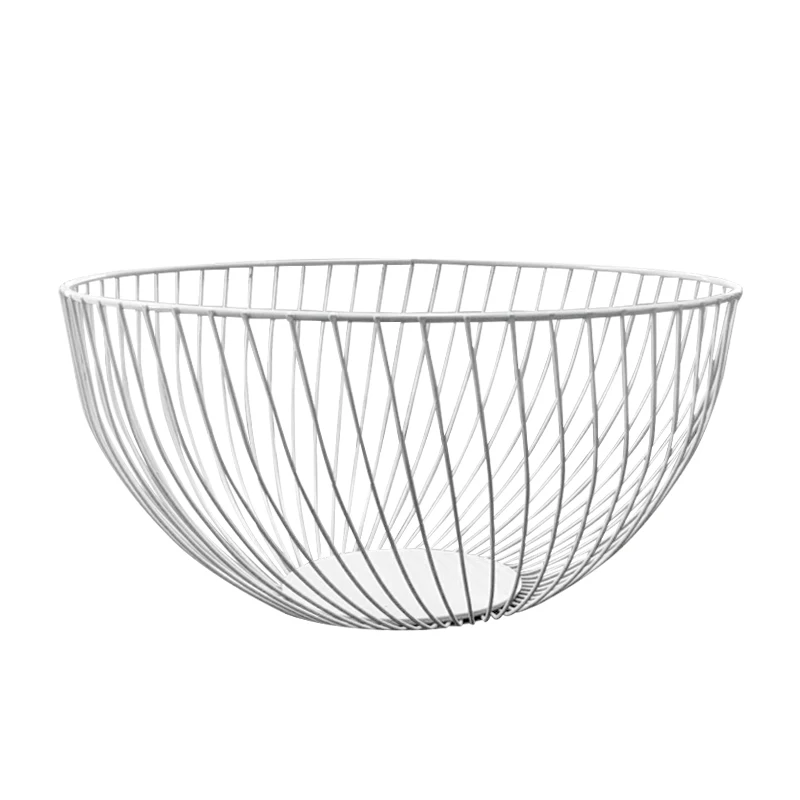 Fruit Basket Creative Countertop Iron Gold Plated Black Vegetable Mesh Metal Bowl Kitchen Storage Wire Fruit Basket