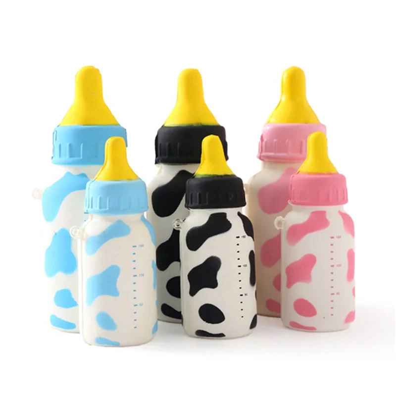 Squishies bottles kids gift manufacture new design cute customized toys milk box squishy squeeze toys