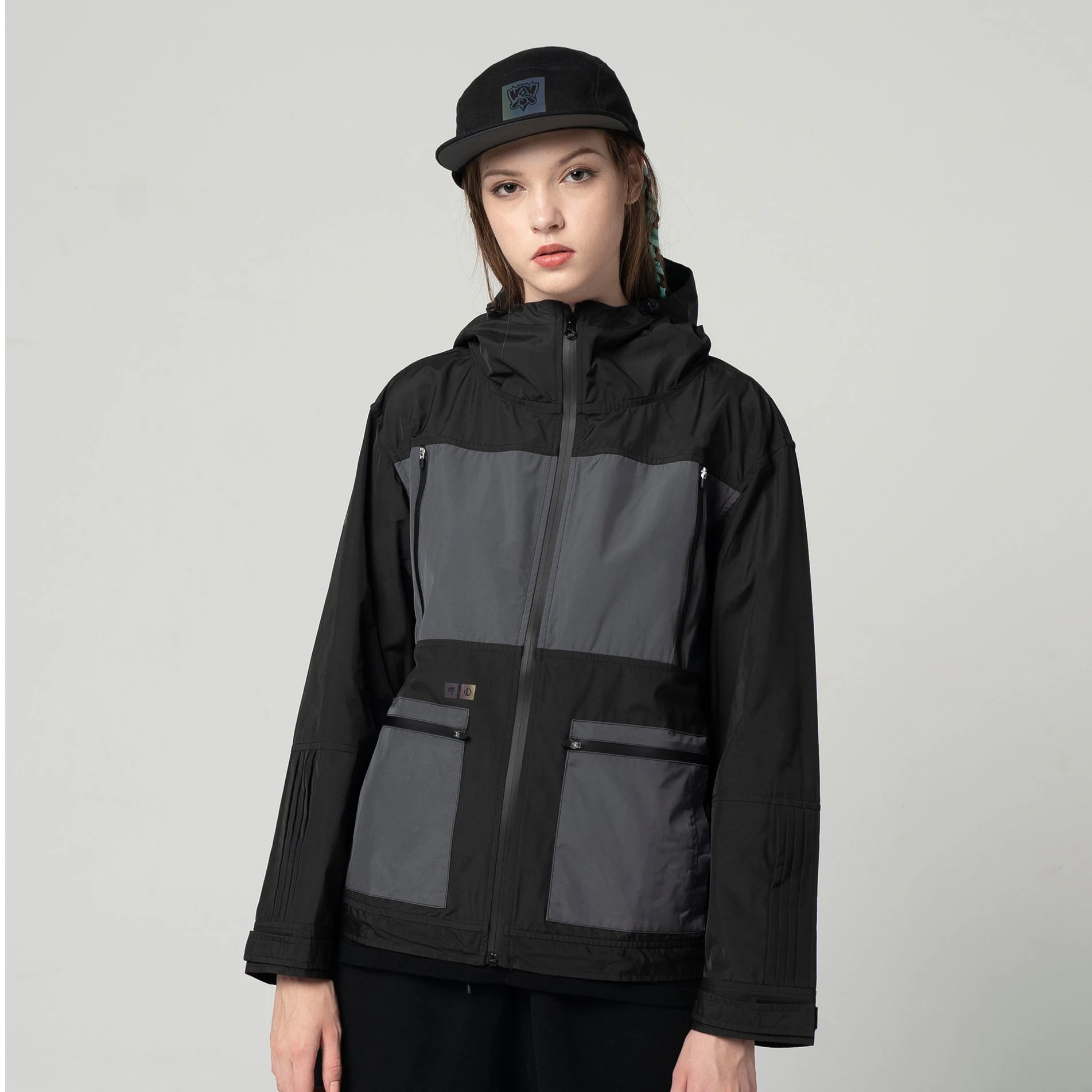 OEM пользовательская уличная одежда на молнии свободная нейлоновая цветная блокированная ветровка куртка унисекс спортивная мягкая для мужчин