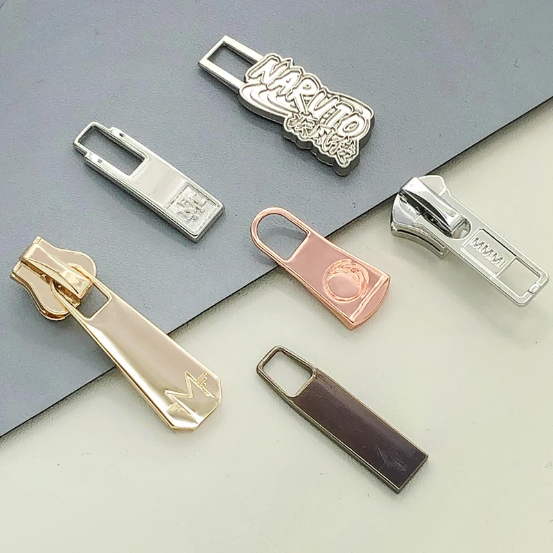 Wholesale Handbag China Logo Boot Personalized Gold Zipper Custom Slider Metal Zip Pulle