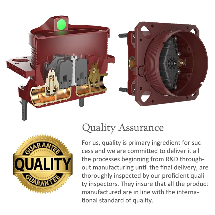 K6 Box Shower Valve Thermostatic Solid Brass Concealed Shower Mixer Push Button Valve Trim Kit Concealed Shower Faucet Chrome