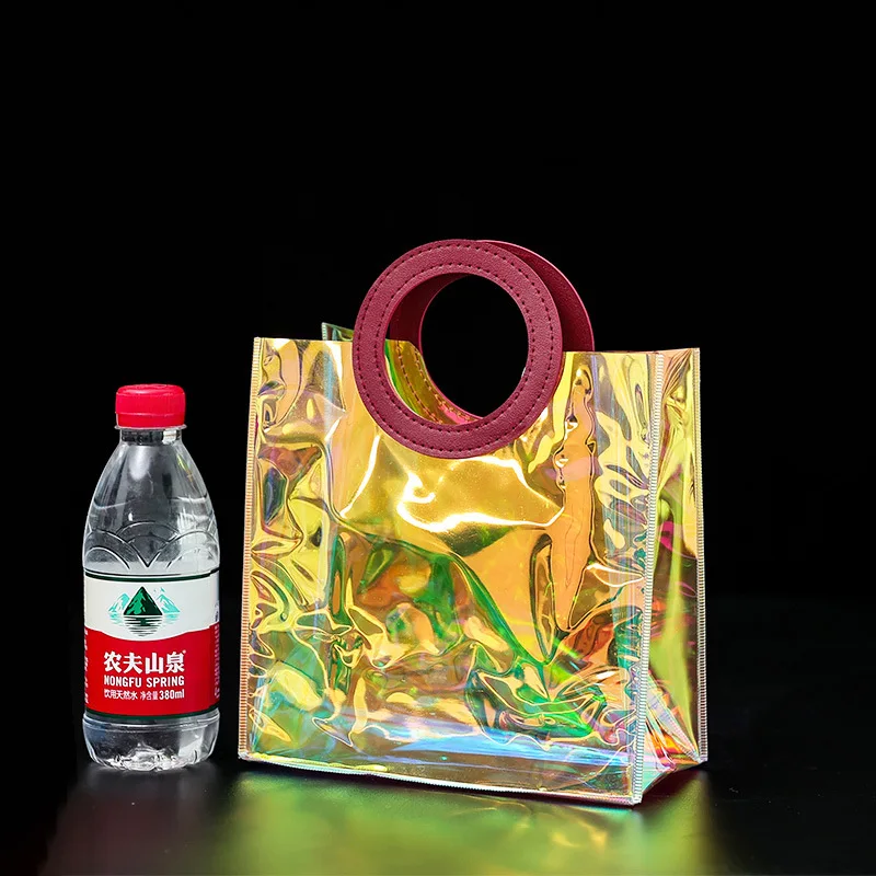 Factory direct sales PVC laser shooter bag logo fantasy internet celebrity transparent jelly handbag in stock