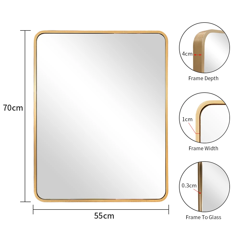 Лидер продаж Amazon, уникальное вдохновляющее прочное прямоугольное настенное зеркало для ванной