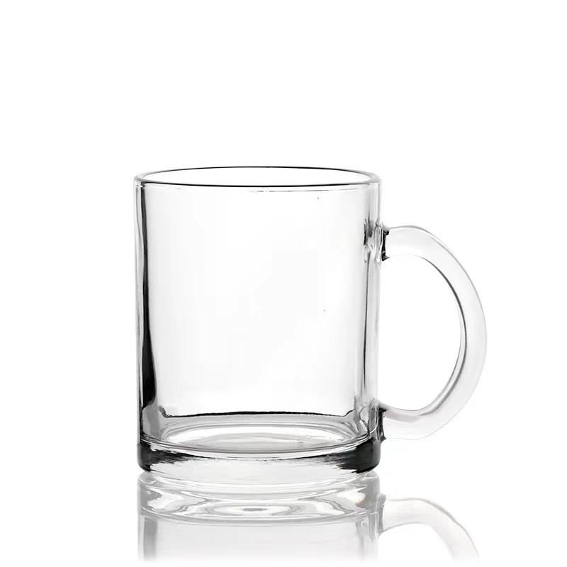 11oz Transparent Sublimation Glass Mug with White Coated for Heat Transfer Printing