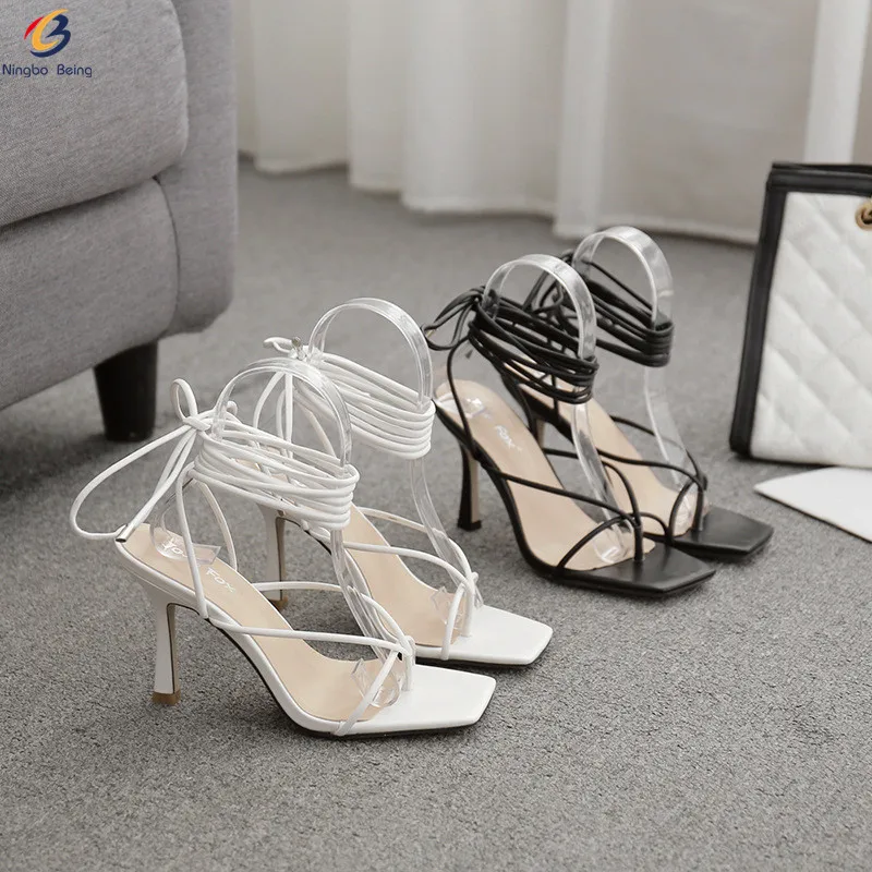 New arrival pu strap women high heel sandals sandals for women and ladies summer heel women sandals