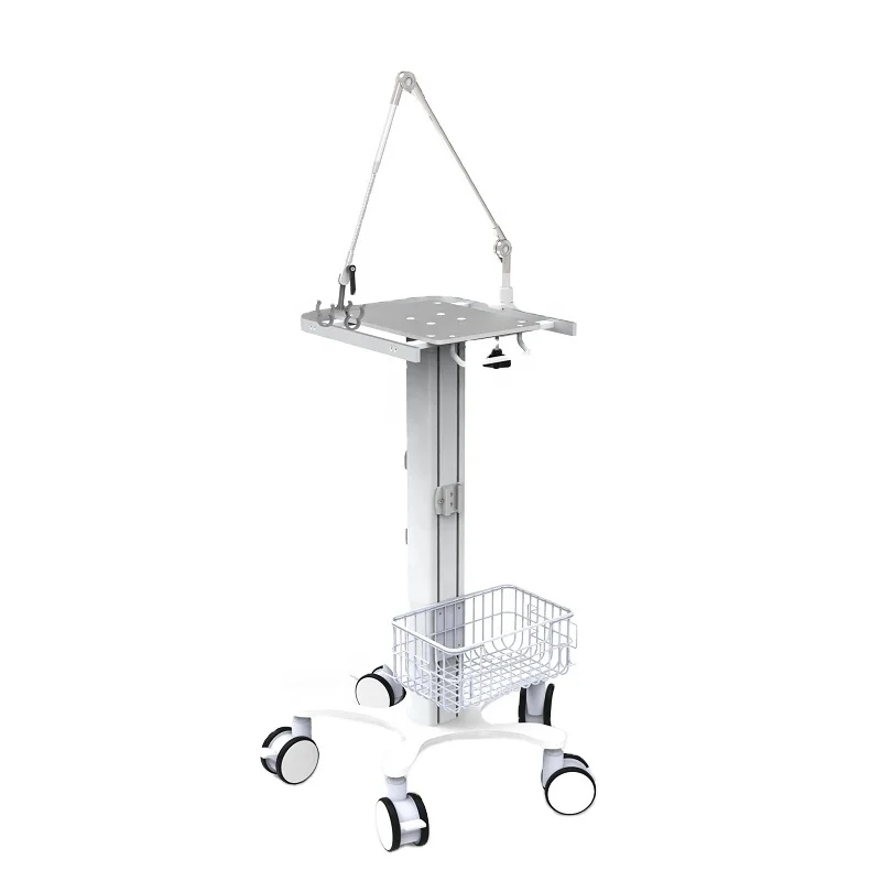 Hospital mobile cart defibrillator mobile trolley white stainless steel trolley medical