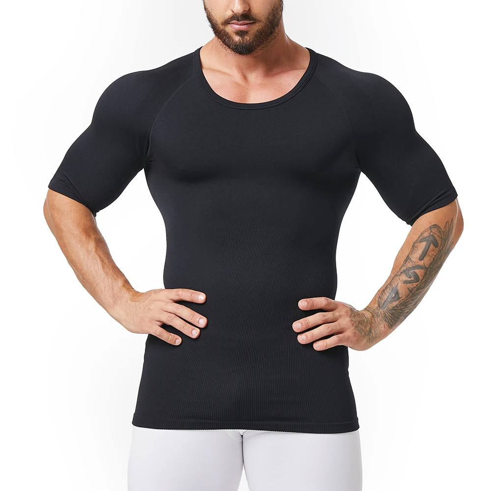 Seamless Compression Shirt Tank Tops Mens Shapewear To Hide Gyno Flatten Stomach Body Shaper Factory Drop Shipping WFDX02