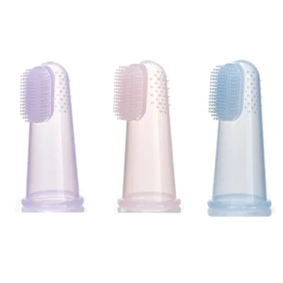 Non-toxic Food Grade Eco Friendly Soft Baby Finger Toothbrush Silicone Teether for Children Oral Hygiene Teeth Clean Training
