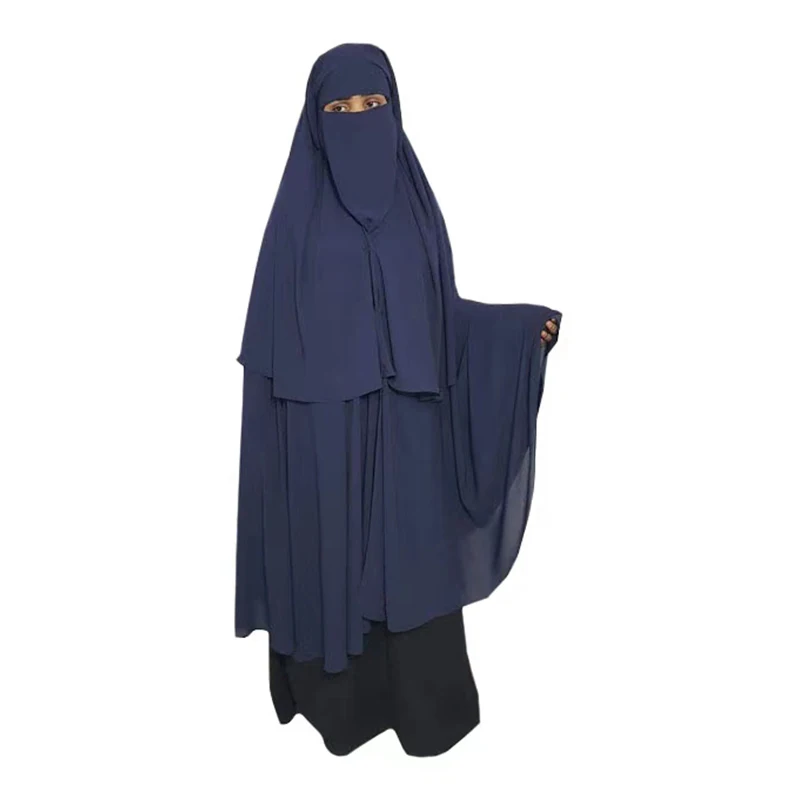 2021 производитель хорошо изготовленной мусульманской одежды шифон Khimar современный Niqab черный Паранджа Niqab Саудовская Аравия