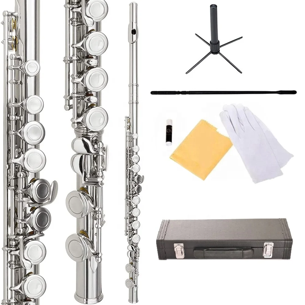 Accetp OEM 16 Holes C Nickel Flute With E mechanism Flute JYFL201E