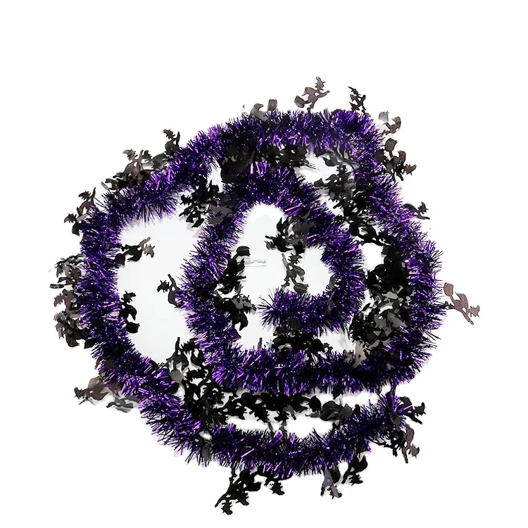 Halloween Twist Garland Chunky Glittering Tinsel Garland Mixed Color Metallic Tinsel Decoration for Halloween Party Supplies
