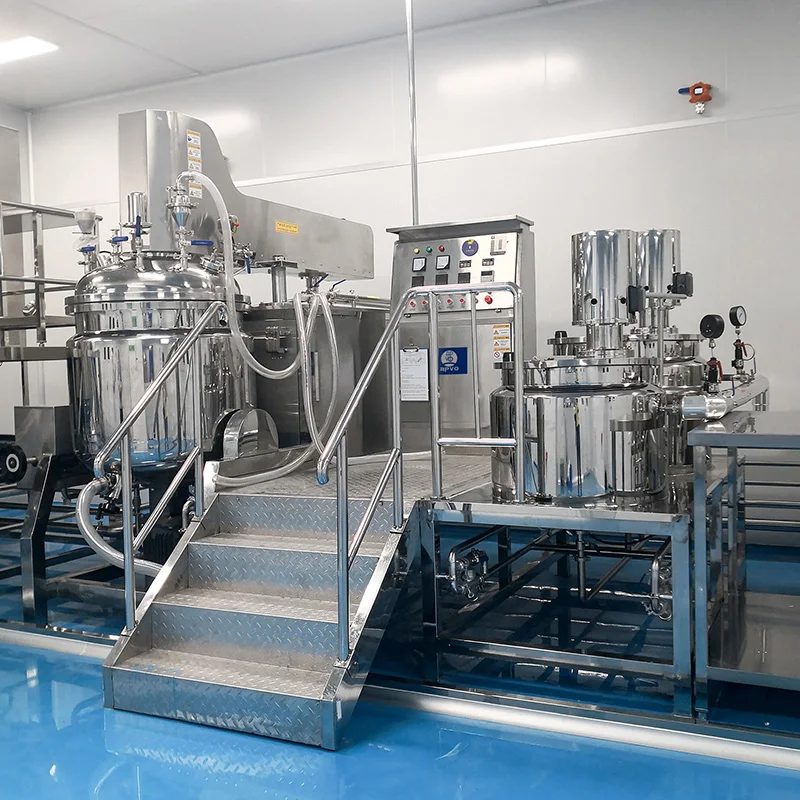Emulsifying machine, stirring equipment, 100L-5000L cream vacuum emulsifying homogenizer mixing toothpaste machine