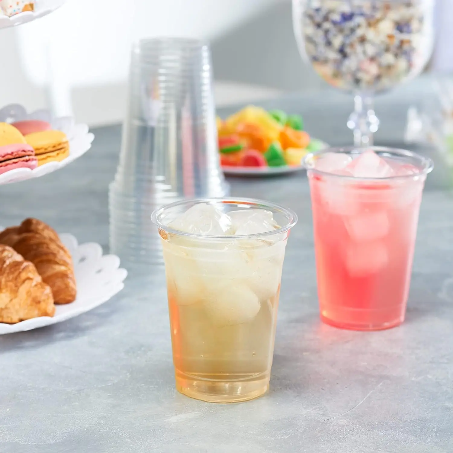 factory custom clear PET beverage disposable cup 16oz plastic cups wholesale with dome lids for juice smoothie milkshake takeout