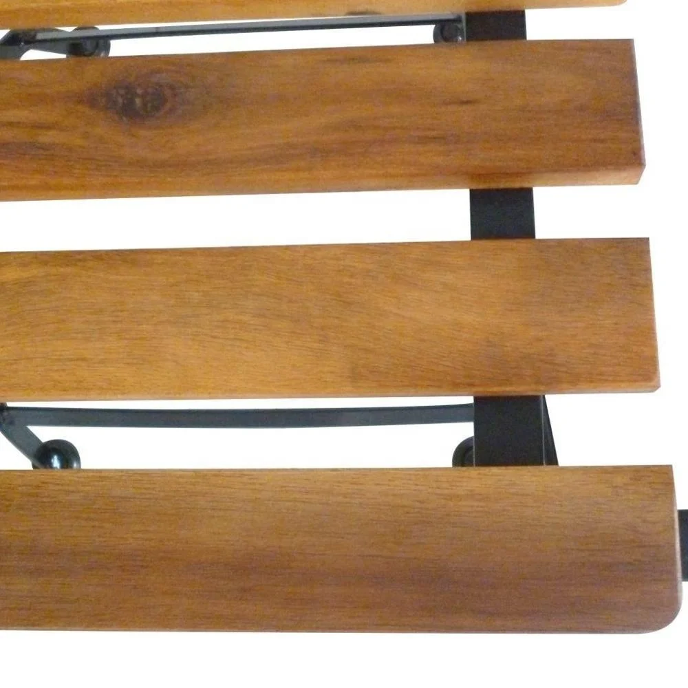 Classic Solid Wood Steel Frame Folding Cafe Bistro Outdoor Reclining Armchair