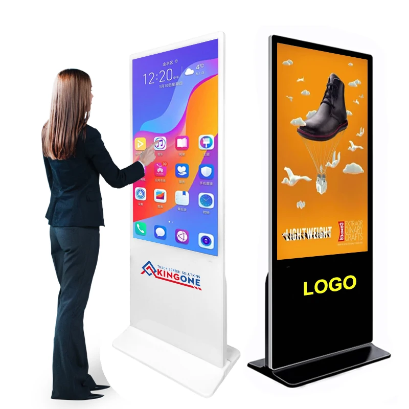 KINGONE 43 55 Vertical Touch Screen 1080P Display Floor standing Digital Wayfinding Kiosk LCD Media Player Advertising Monitor