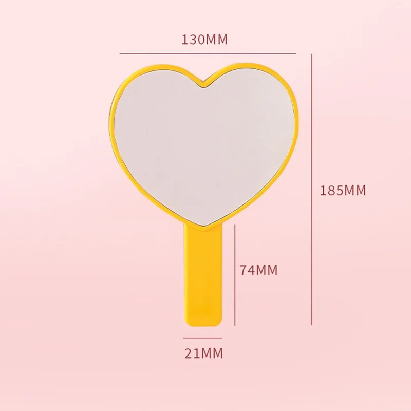 Customized hand mirror Private Label pocket mirror heart-shaped custom logo makeup mirrors for beauty girl