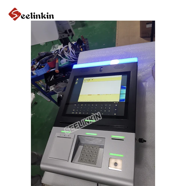 OEM ticket machine supplier computer display cash cashless charging wifi payment terminal stand touch screen wall mounted kiosk
