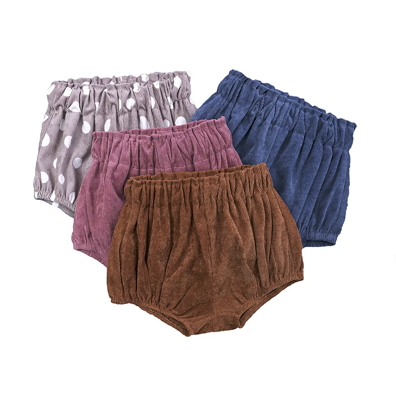 
4 color autumn winter fashion bloomers kids corduroy baby shorts for girls 