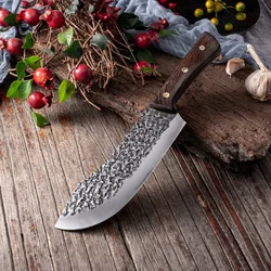7 inch High quality handmade high carbon steel wenge wood handle  Sharp kitchen chef professional Skinning Slaughter knife