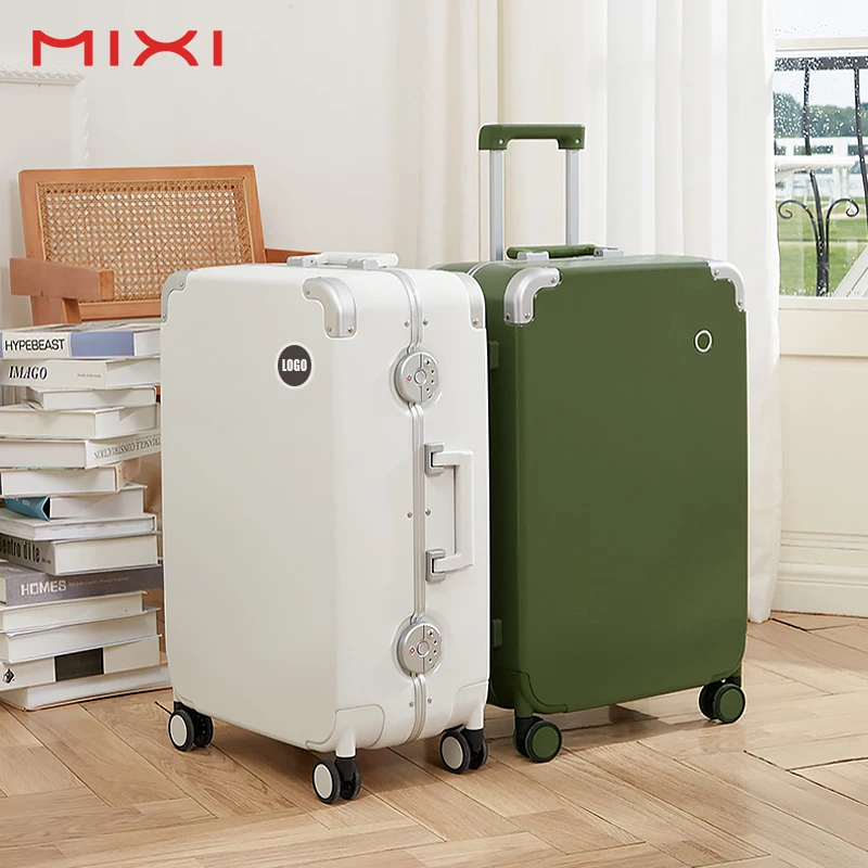 Mixi aluminum PC suitcases trolley luggage lightweight carry on case suitcase travel luggage set for outdoors