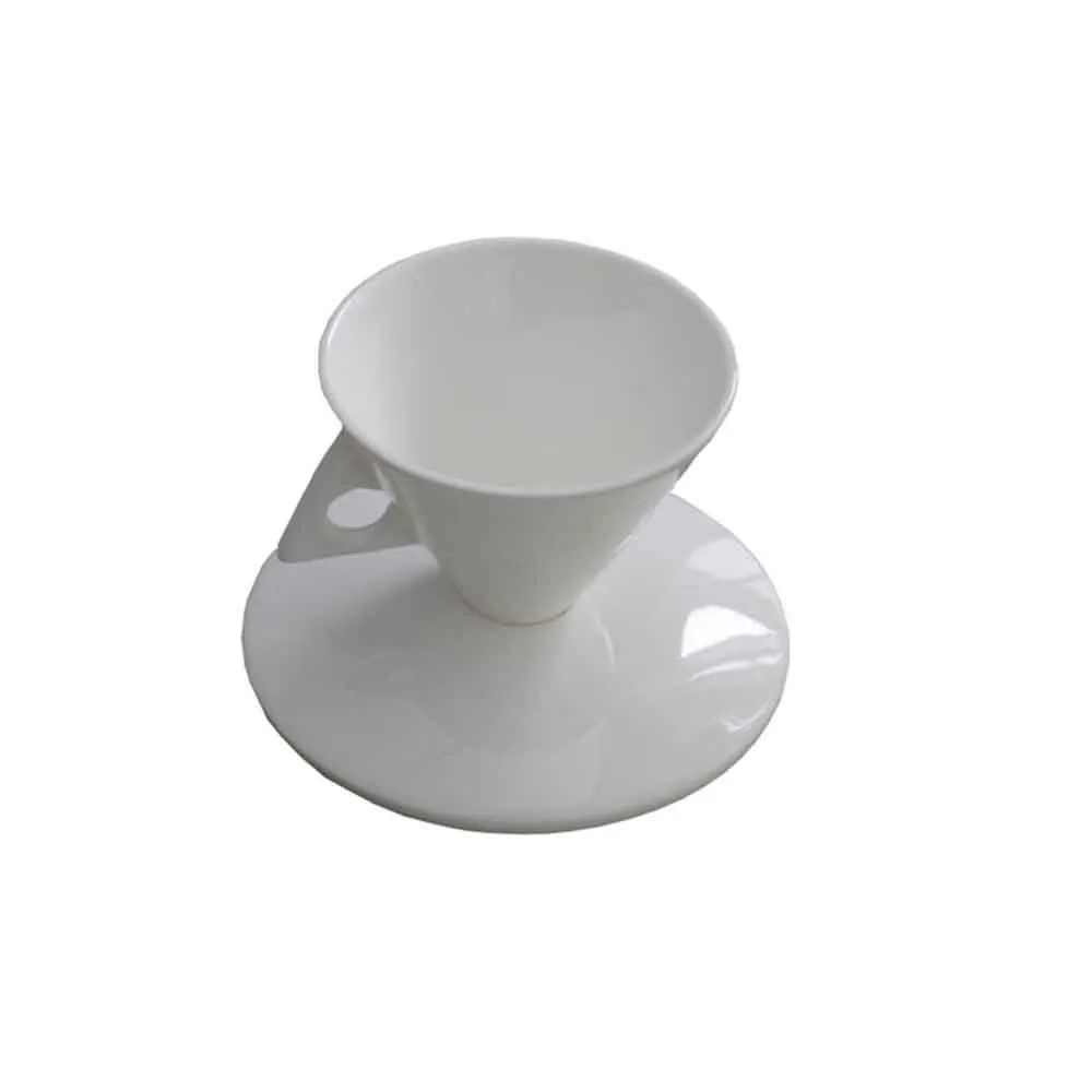 Light Luxury Bone China Cone Type ESPRESSO SHOT Cup Ceramic Pyramid Small Black Coffee Mug And Saucer Sets Demitasse Teacup