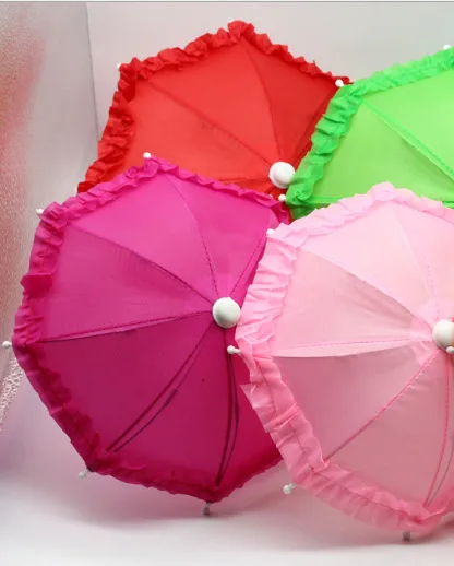 High Quality Hot Sale Colorful Mini Rainbow Umbrella For 18 inch Girl Doll