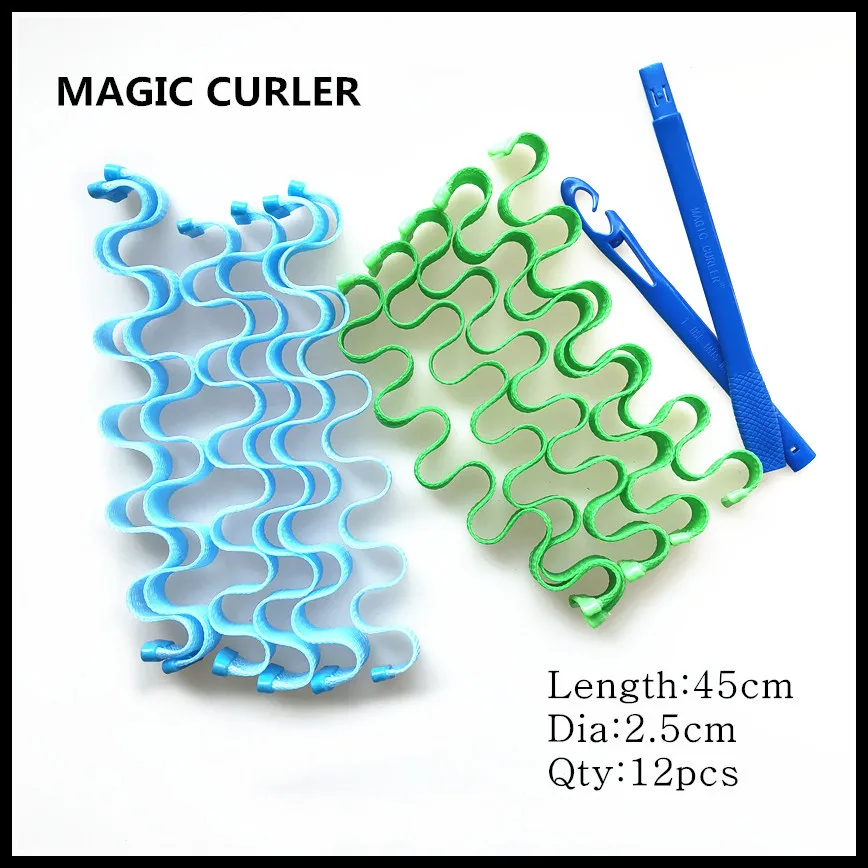 
No Heat Spiral Curls Wave Hair Curlers Styling Kit Spiral Magic Hair Curlers with 2 color Styling 
