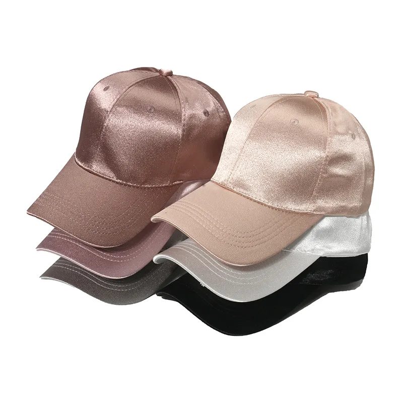 Professional Wholesale Custom Outdoor Sports Dad Caps Hats Unisex Silk Satin Baseball Hat