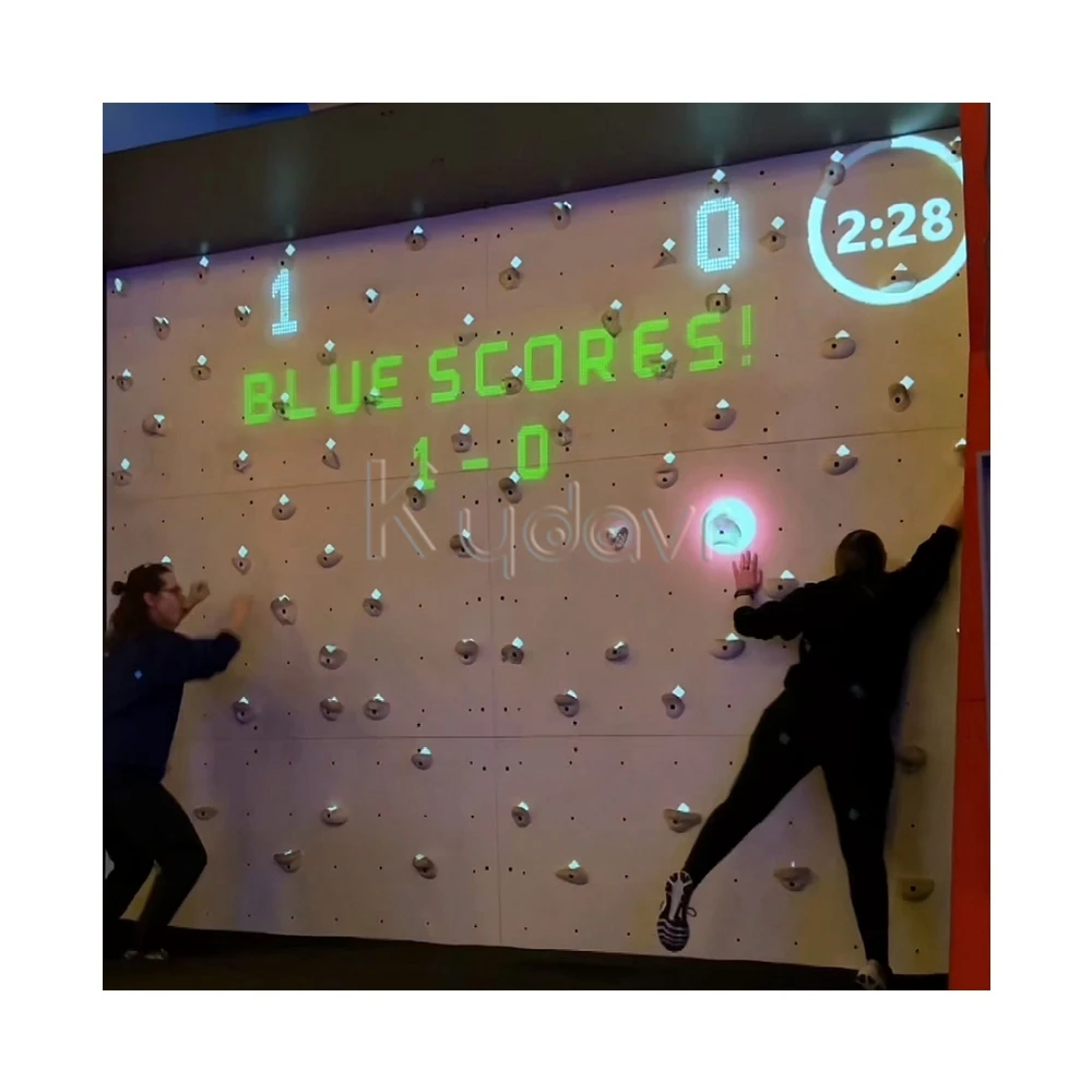 Indoor interactive competitive push button physically challenging activate sport city climbing games for children